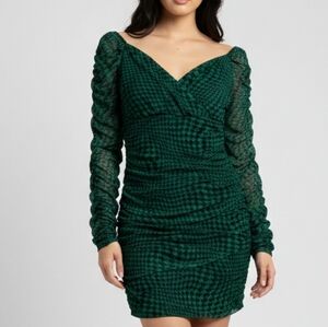 NOBO Green And Black Ruched Dress